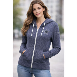 Nike Dallas Cowboys NFL Zip Up Hoodie Women’s Medium Navy Blue Full Zip